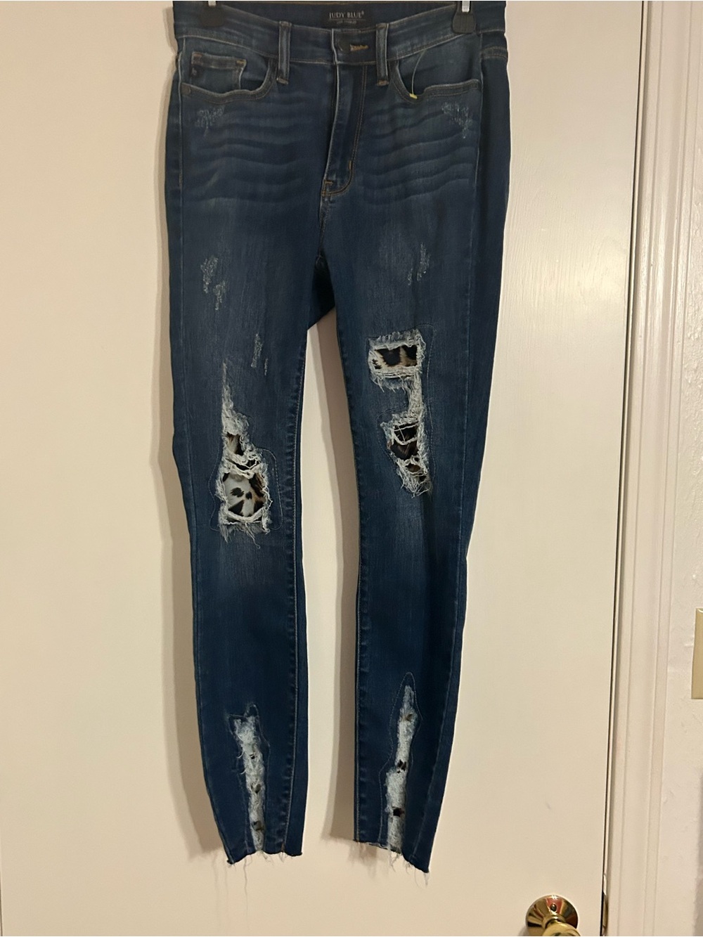 Judy Blue Dark Blue Distressed Skinny Jeans